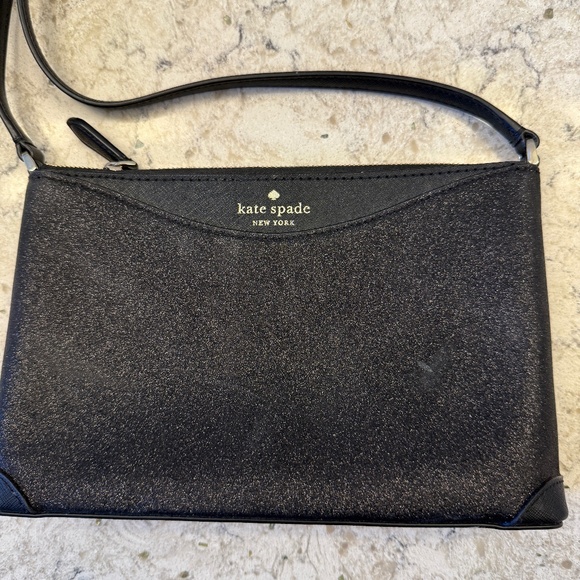 Kate Spade New York Black Glitter Fabric Crossbody evening  Bag - Picture 1 of 10
